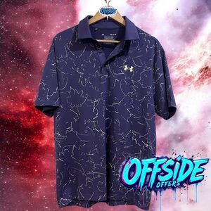 Under Armour Shirt Mens Large Purple Playoff 2.0 Golf Polo Short Sleeve Loose